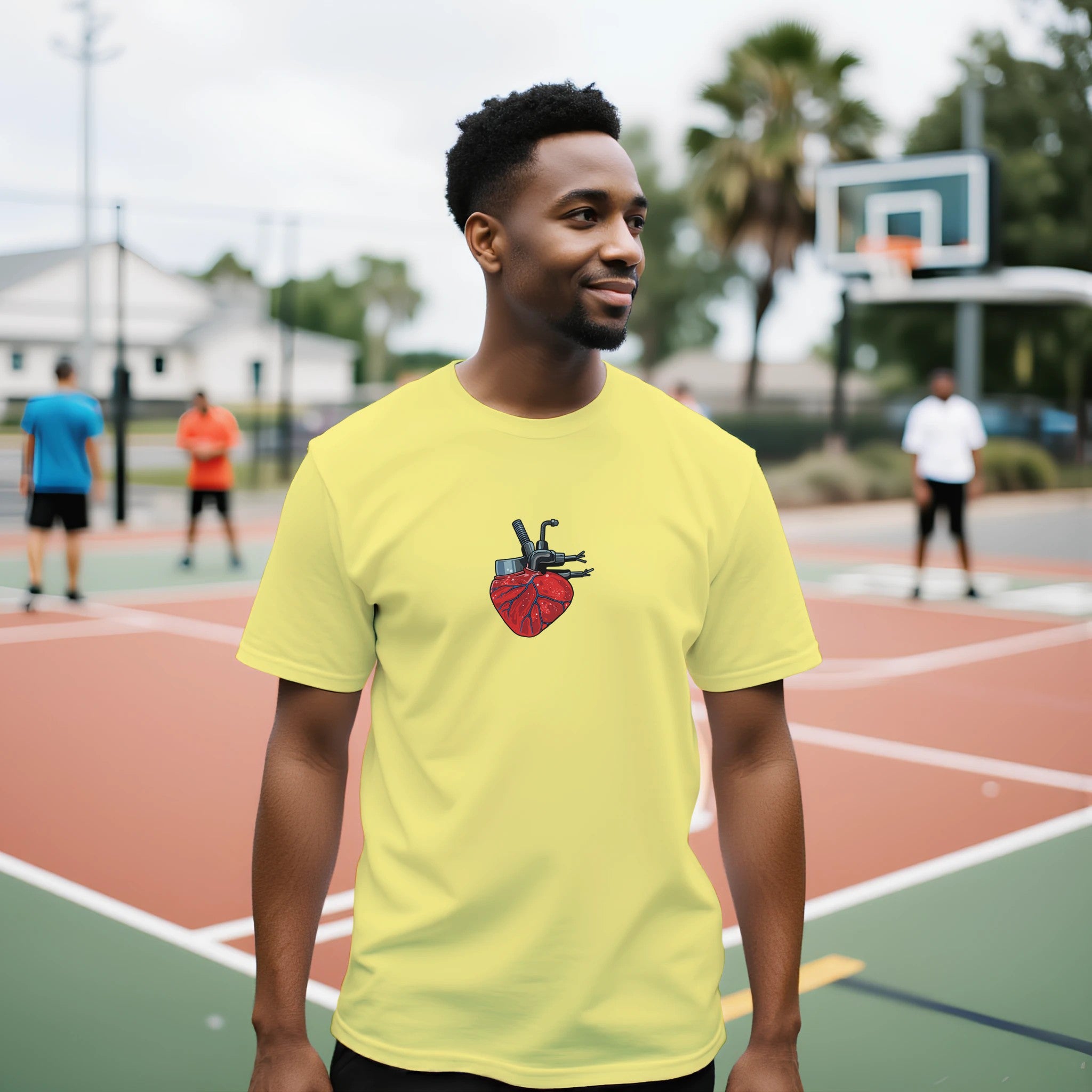 T-shirt Cœur Mécanique par Mr Klink — détail du visuel imprimé