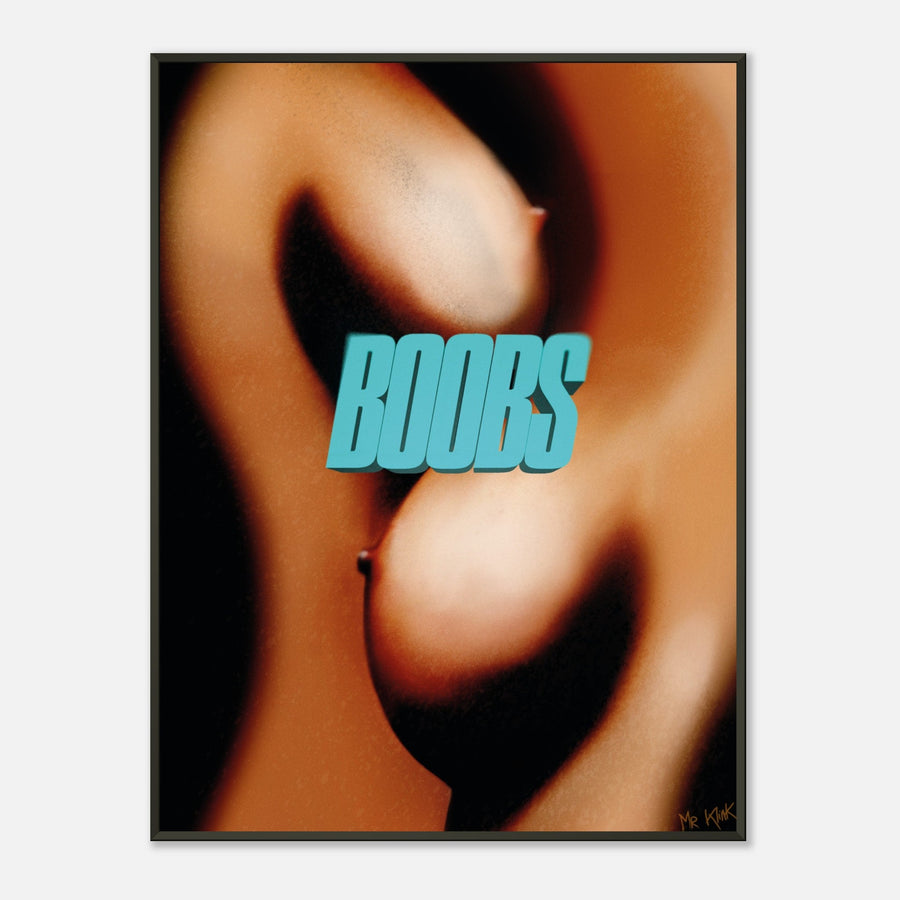 Affiche encadrée BOOBS — Cadre aluminium noir — Mr Klink, vue de face